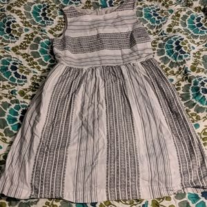 LOFT embroidered cotton fit n flare dress